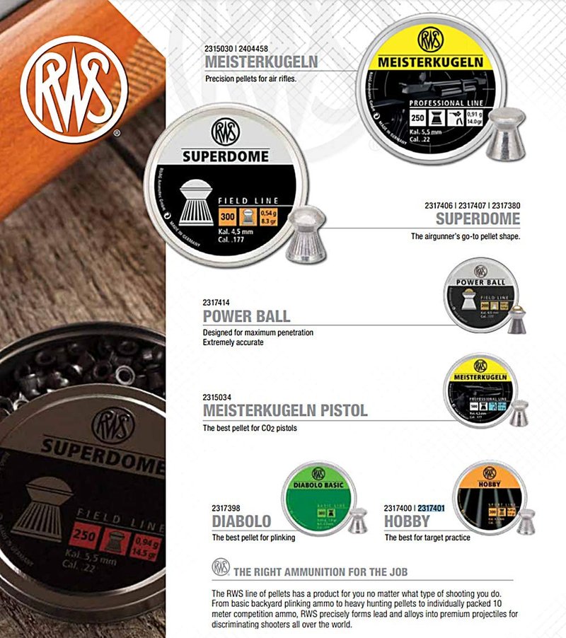 Umarex RWS Superdome Field Line Pellet Gun Pellets.177 Caliber, 8.3 Grains, 300 Count, Grey