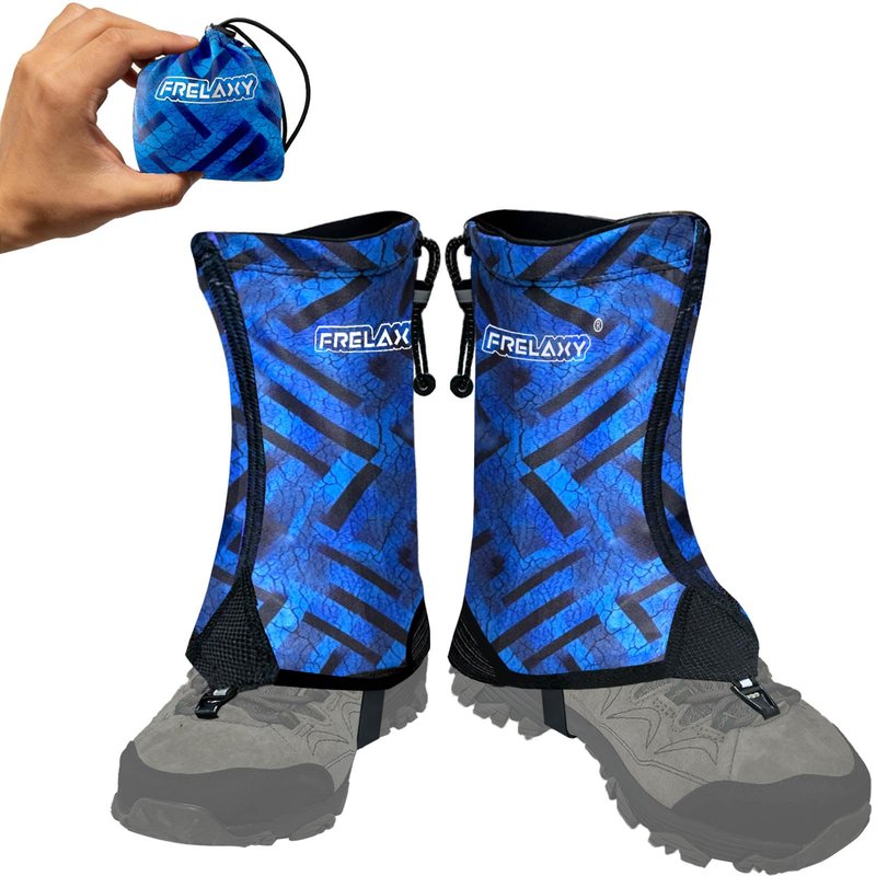Frelaxy Ultralight Trail Gaiters for Hiking & Running – Breathable, Wear-Resistant Low Shoe Gaiters, Protect Feet from Rocks, Mud, Dust & Debris (Blue/Black)