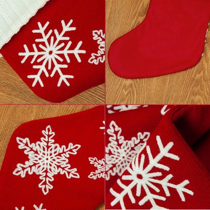 S-DEAL Christmas Stockings 20.5 Inches Wool Gift Filler Holder with White Pompoms for Xmas Party Decorations