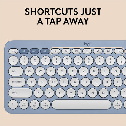 Logitech Pebble Keys 2 K380s, Multi-Device Bluetooth Wireless Keyboard with Customizable Shortcuts, Slim and Portable, Easy-Switch for Windows, macOS, iPadOS, Android, Chrome OS - Tonal Graphite