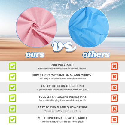 BYDOLL Beach Blanket 10'X9' Waterproof Sandproof Suits1-8 Adults Oversized Lightweight Large Blanket Picnic Mat for Beach Sand Free Travel Camping Hiking Picnic