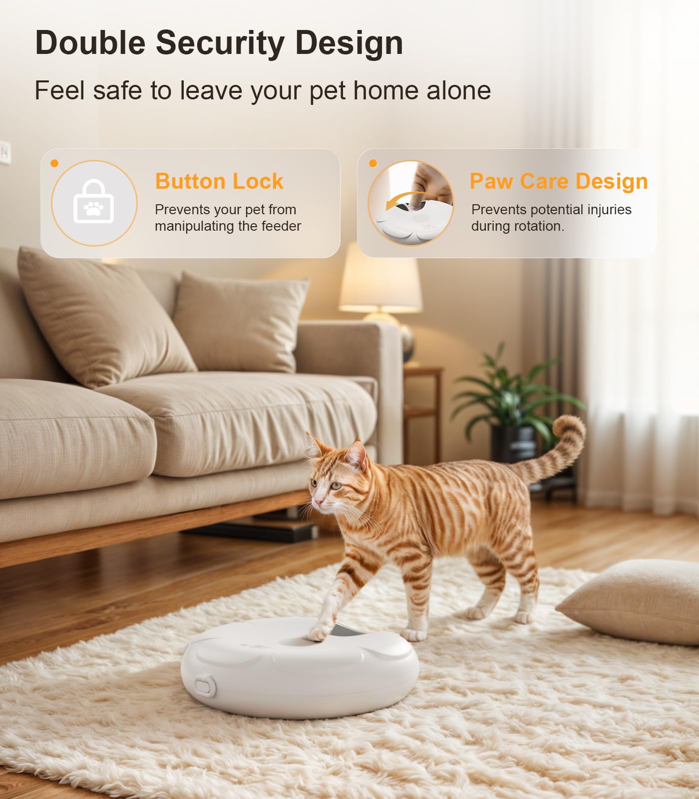 Casfuy Automatic Cat Feeder Cordless - Automatic Cat Food Dispenser for Wet Moist Food with 4 Ice Packs Rechargeable Auto Feeder for Cats Small Dogs with Programmable Timer Low Battery Indicator