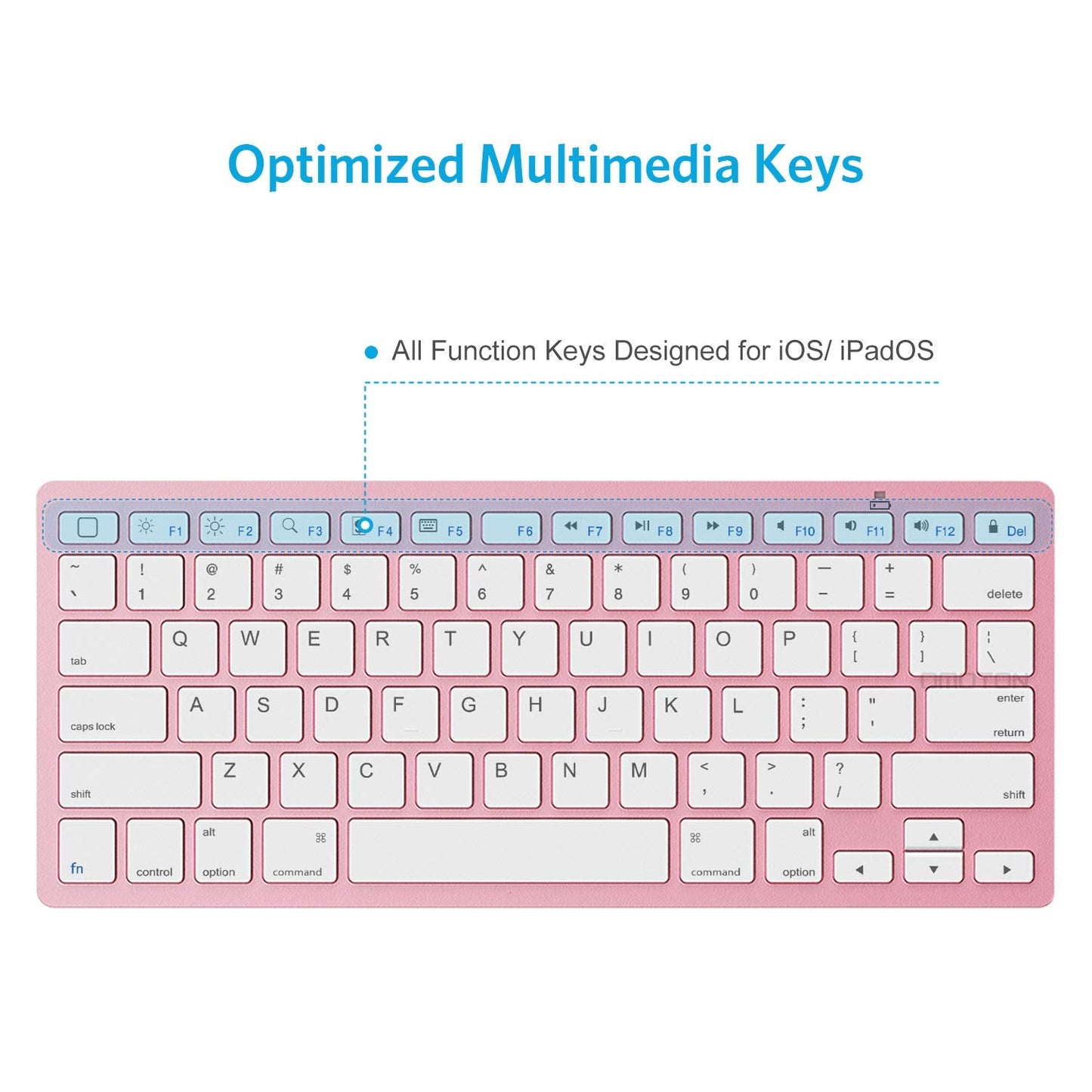 OMOTON Bluetooth Keyboard Compatible with iPad 10th Generation, iPad 10.2 (9th/8th/7th), iPad Pro 13/12.9/11 inch, iPad Air/Mini and More iOS Devices, White