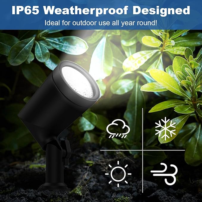 ZYAN 16 Pack Landscape Spotlights with Power Supply, 4.5W 600lm per Light, 2700K Warm White