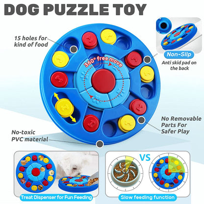 Joansan Dog Puzzle Toys Interactive Puzzle Game Dog Toy for Smart Dogs IQ Stimulation Treat Puzzle Toy for Dogs Treat Training,Puzzle Slow Feeder to Aid Pets Digestion (Advanced Level 2-3)