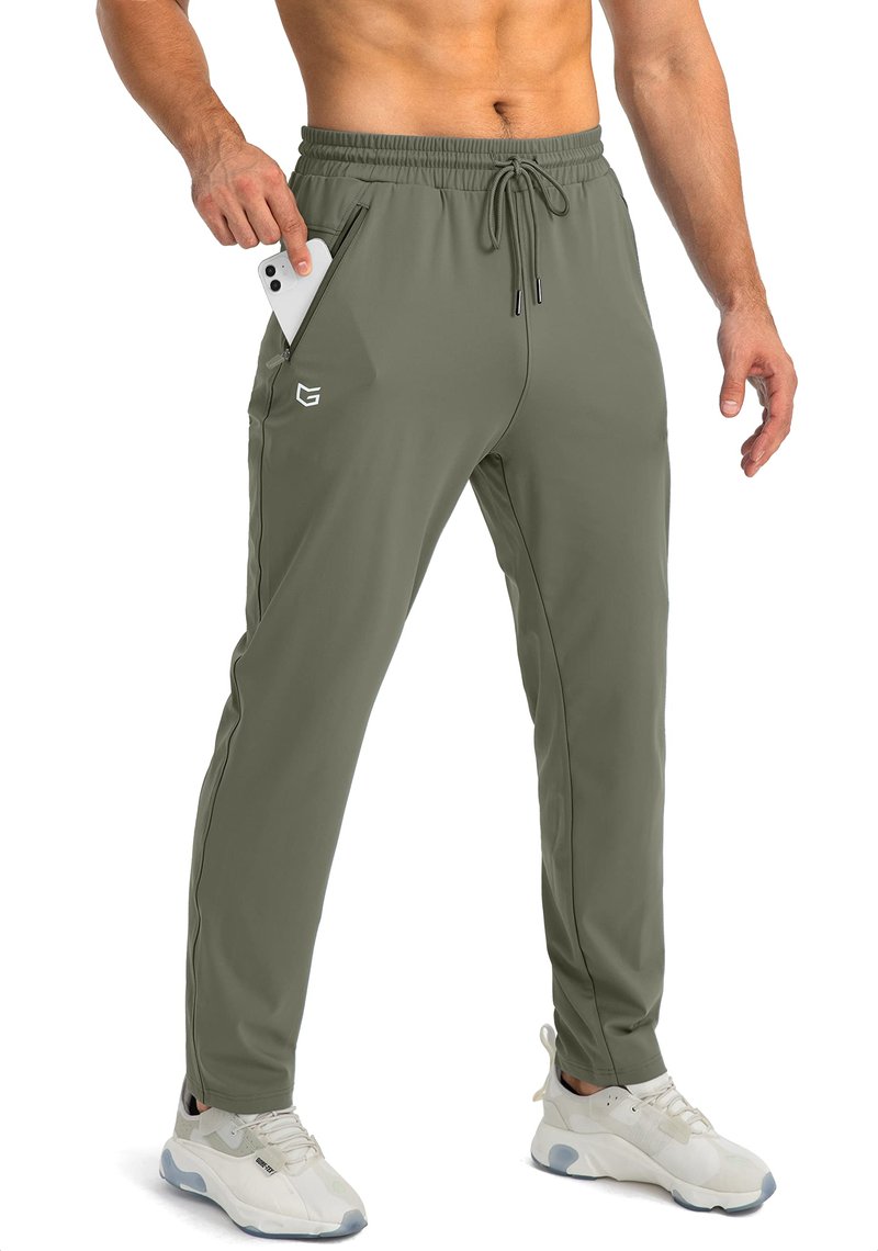 G Gradual Men's Sweatpants with Zipper Pockets Tapered Joggers for Men Athletic Pants for Workout, Jogging, Running (Sage Green, 3X-Large)