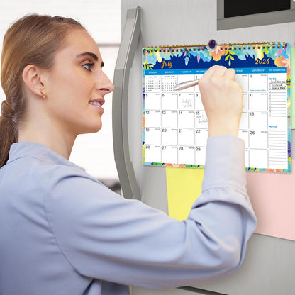 Lbylyhxc 2026 Calendar - Includes January 2026 to June 2027-18 Monthly Wall Calendar 2026, 11 x 8.5 Inches.Thick Paper with Julian Dates and Block for New Year and Christmas Presents (wall calendar 2026-2027 flower)