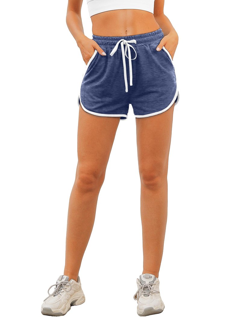 Aloodor Biker Shorts for Women with Pockets Soft Fitness Clothing Beach Vacation Clothes