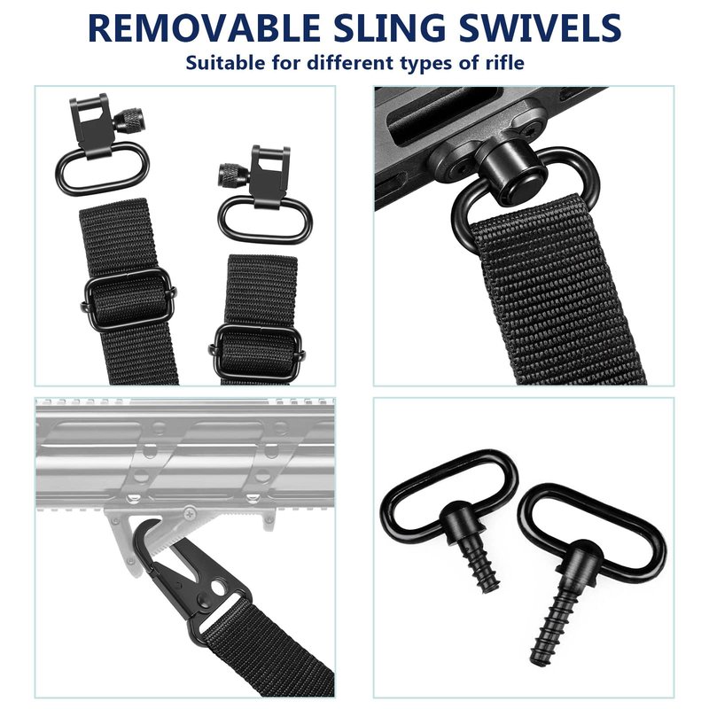 EZshoot Sling with Swivels, Comfortable Neoprene Padded, Length Adjustable Sling for Outdoors Black