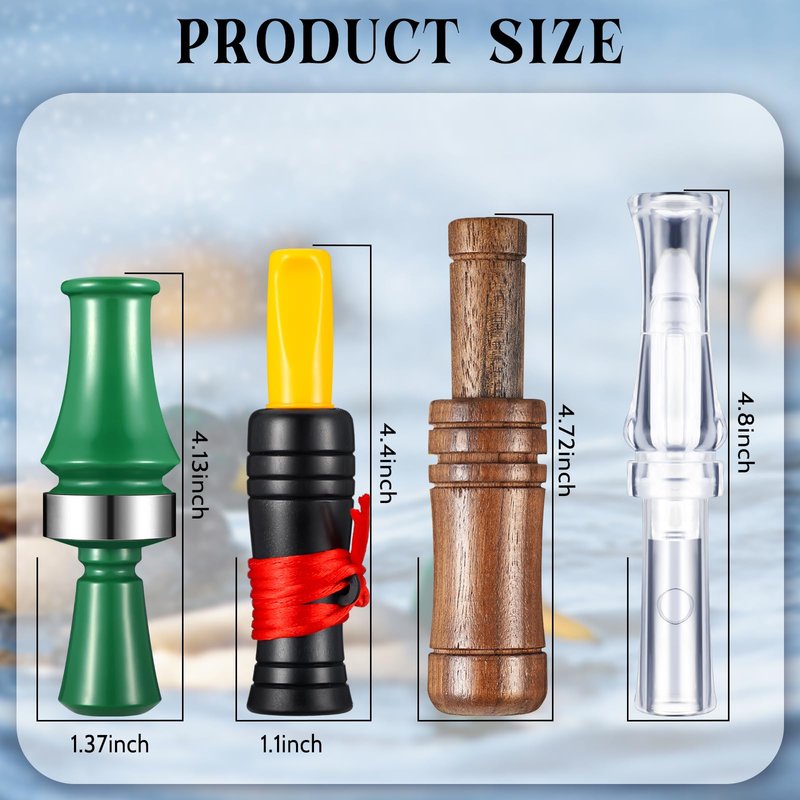 WinnerWhy 4 Pieces Duck Calls for Hunting Mallard Realistic Sounding Duck Call Decoys Whistle Game Outdoor Voice Loud Sound Call Hunting(Classic)