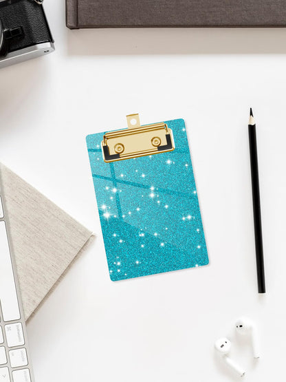 Acrylic Clipboards, Fashion Glitter Clipboard, Size 4" x 6", Cute Confetti Clipboards for Women, Desk Office Supplies and Accessories.Teal