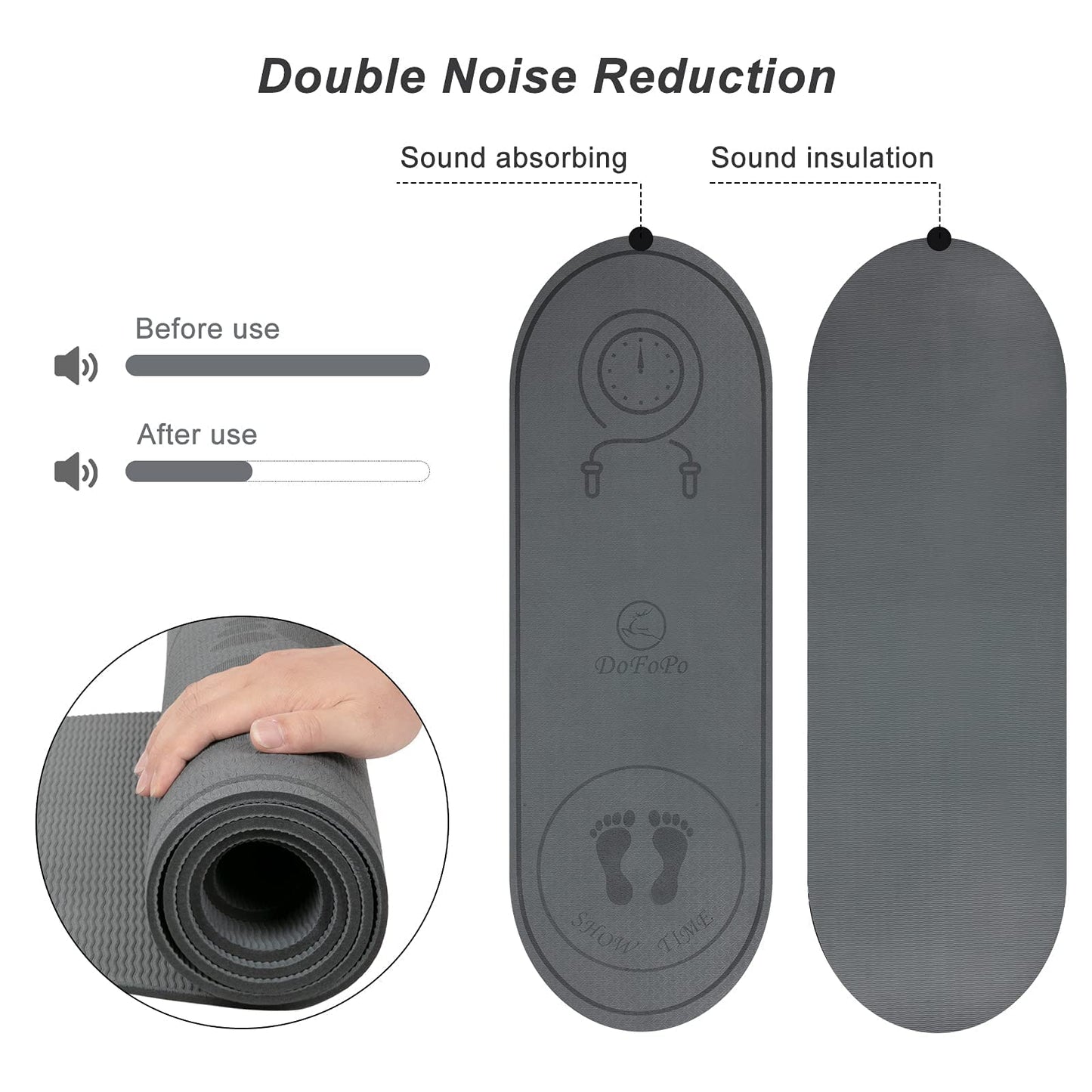 Jump Rope Mat 71"x24" Large Non-Slip Indoor Outdoor Exercise Fitness Mat, High-Density Workout Shock Absorption for Home Gym Flooring Concrete Jumping Rope