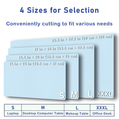 Boutilon Leather Desk Pad Protector,Non-Slip Mouse Pad,Laptop Desk Pad,Office Mouse Mat,Waterproof Leather Desk Blotter,Desk Writing Pad for Office and Home (L-Light Blue,35"x 17")