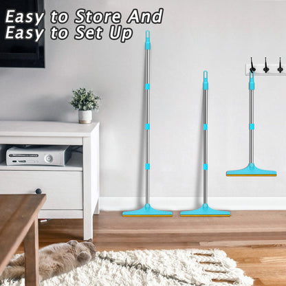 Eaersan Carpet Rake for Pet Hair Removal - Reusable Pet Hair Remover, 60” Adjustable Long Handle Cat Dog Carpet Rake Scraper, Dog Hair Rake Brush for Rugs, Mats, Couch, Furniture