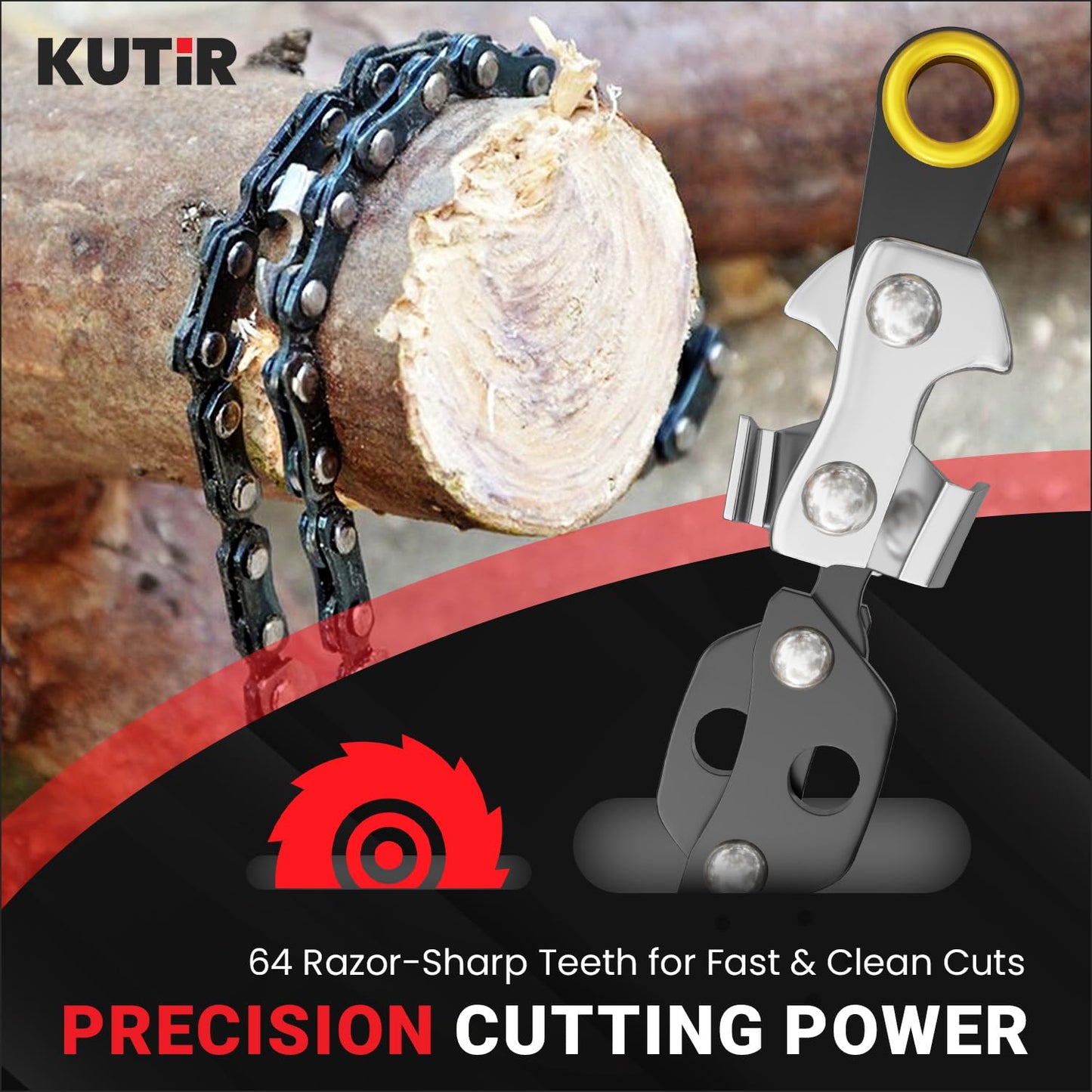 55 Inch High Limb Rope Saw – 360 Rope Chain Saw for Manual Tree Limb Cutting – Sharp Hand Chainsaw with Dual-Sided Blades – Fast and Easy Pocket Chainsaw with Ergonomic Handles and Carrying Case