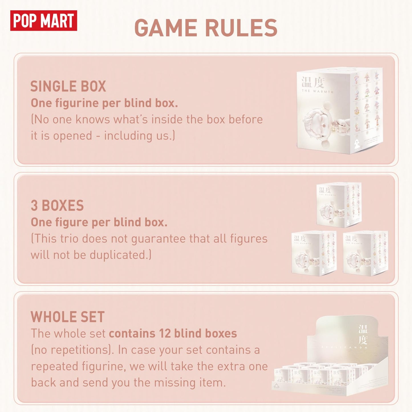 POP MART SKULLPANDA Warmth Series, SKULLPANDA Blind Box Figures, Random Design Action Figures Collectible Toys Home Decorations, Holiday Birthday Gifts for Girls and Boys, Single Box