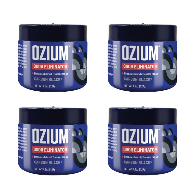 Ozium Odor Eliminating Gel - 4.5oz Air Freshener Alternative for Smoke, Pets, and Musty Odors - Long Lasting Odor Remover for Cars, Homes, Closets and Small Spaces - Carbon Black