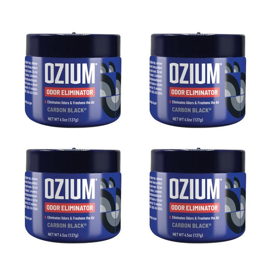 Ozium Odor Eliminating Gel - 4.5oz Air Freshener Alternative for Smoke, Pets, and Musty Odors - Long Lasting Odor Remover for Cars, Homes, Closets and Small Spaces - Carbon Black