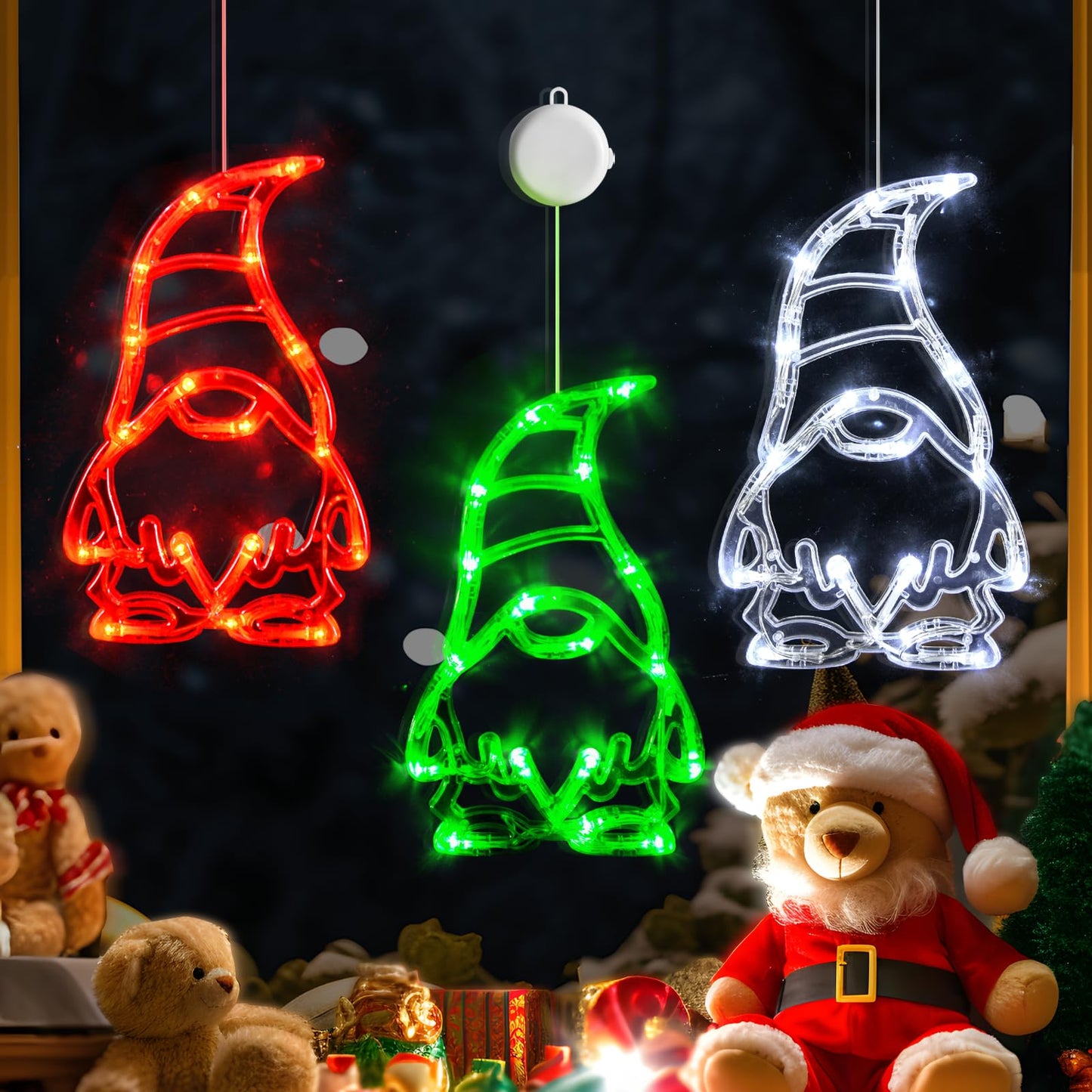 LOLStar Valentines Day Window Lights Decor with Timer, 3 Pack Battery Operated Red Heart-Shaped Window Decorations Silhouette Sucker LED Lamp Slow Fade Mode Romantic Light for 2026 Holiday Indoor Home