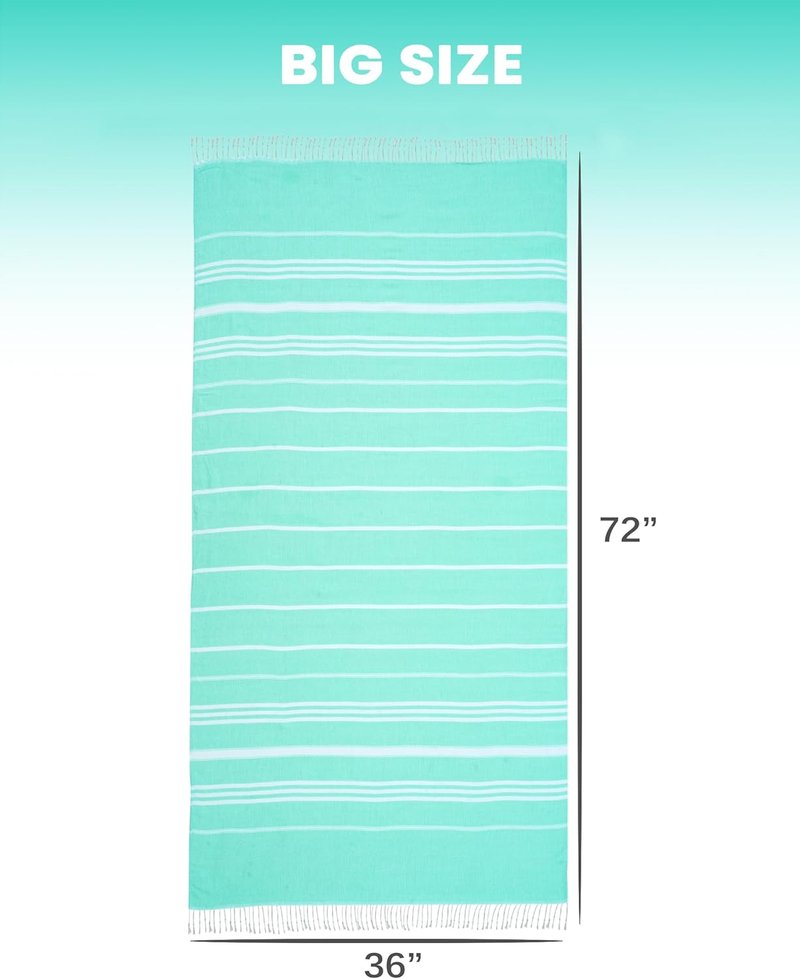 Oversized Turkish Beach Towels - Quick Dry, Sand-Free | Extra Large XL Pool & Travel Essentials