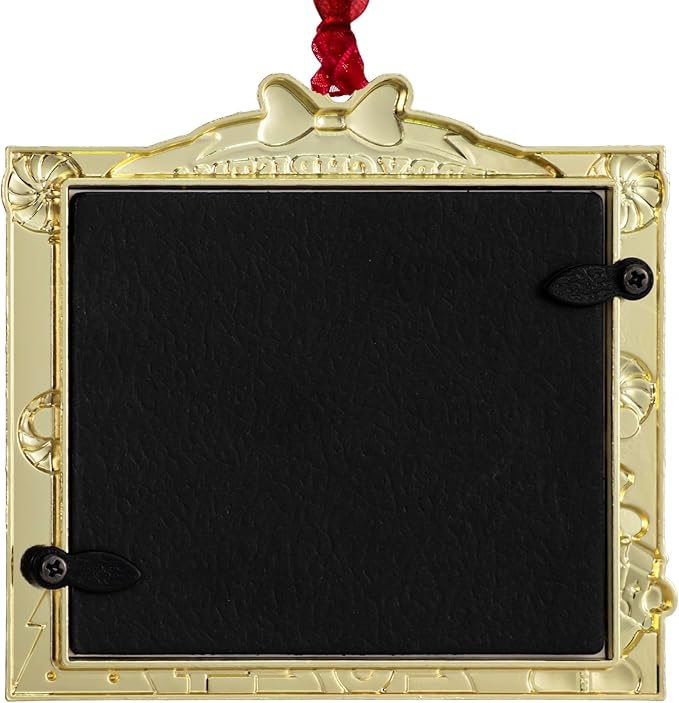 2025 Christmas Tree Ornament Picture Frame Ornament - Made of Zinc Alloy Glitter Powder Pendant 3x2.5 Inch Picture Frame for Pet and Baby Holiday Keepsake Gift (Snowman,Golden)