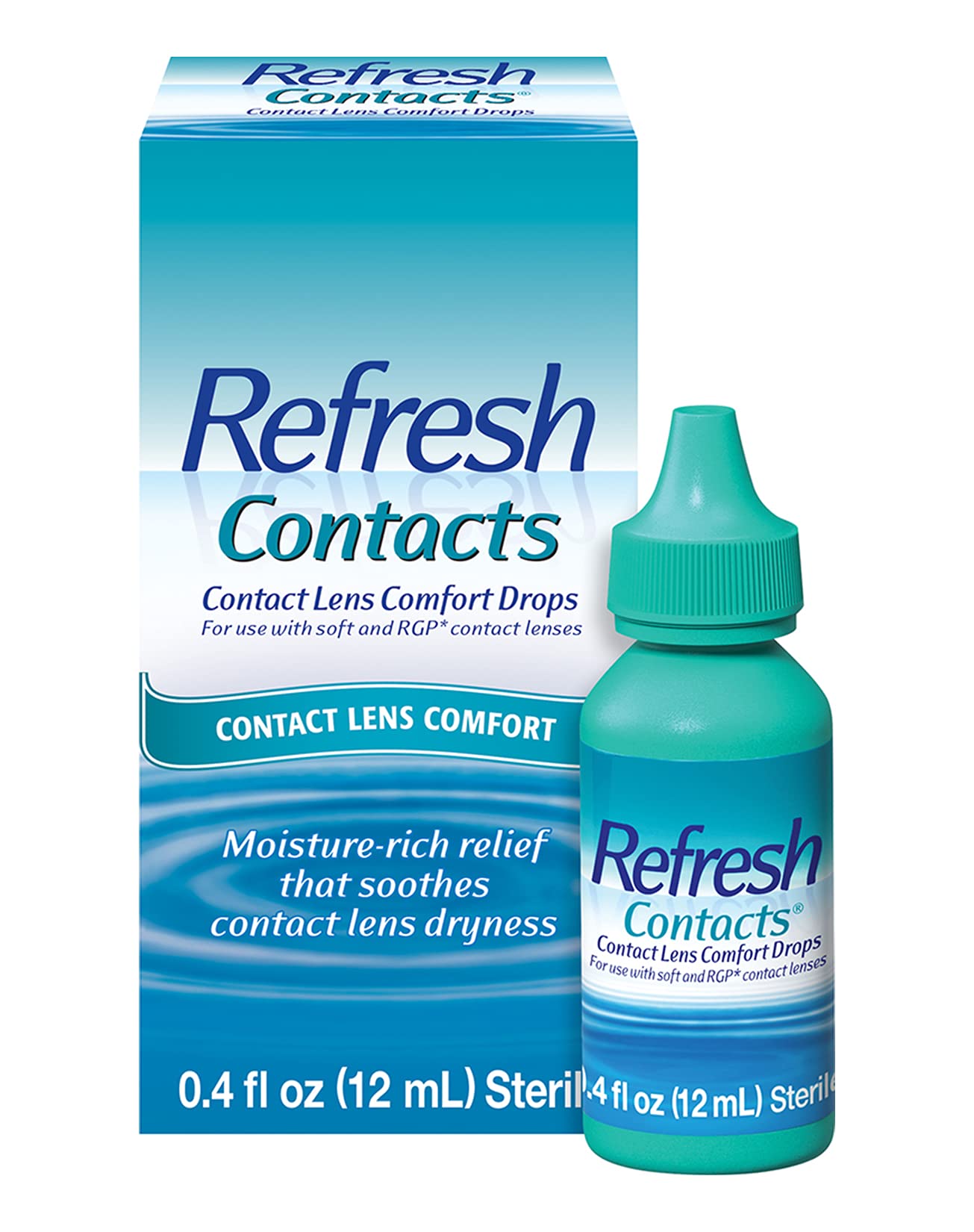 Refresh Contacts, Eye Drops For Dry Eyes, Contact Lens Comfort, 0.4 Fl Oz Sterile