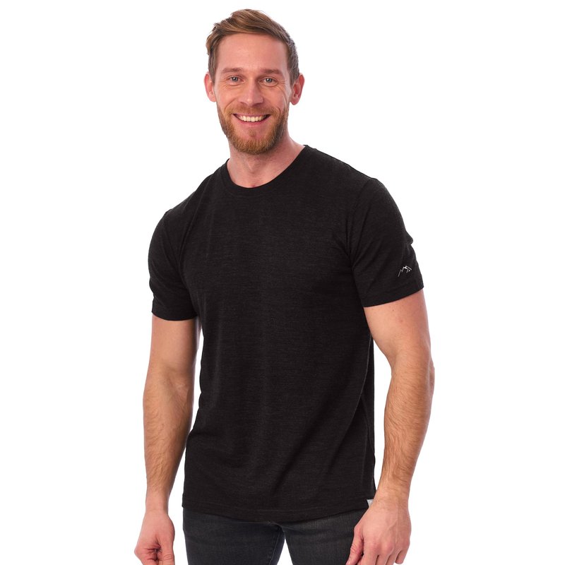 Merino.tech Merino Wool T-Shirt Mens - 100% Merino Wool Undershirt Lightweight Base Layer (Charcoal, Small)