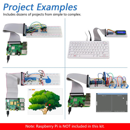 Freenove Ultimate Starter Kit for Raspberry Pi 5 4 B 3 B+ 400 Zero 2 W, 962-Page Detailed Tutorial, Python C Java Scratch Processing Code, 223 Items, 128 Projects (Raspberry Pi NOT Included)