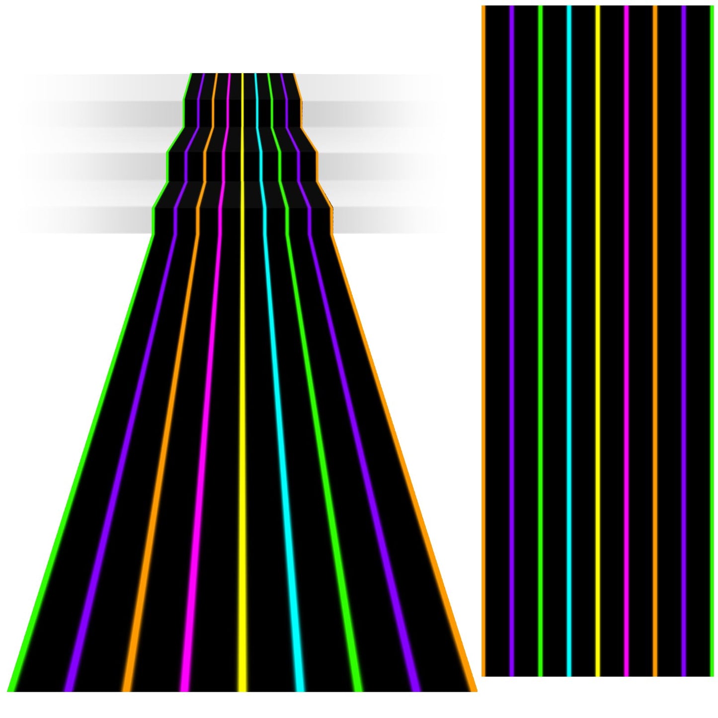 Irenare 394 x 54 Inch Neon Light up Floor Runner Glow in The Dark Aisle and Disco Backdrop UV Reactive Fluorescent Racetrack Runner for 70s 80s 90s Dance Wedding Birthday Neon Party Decoration
