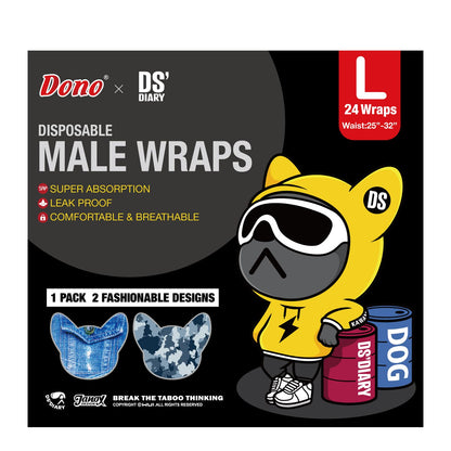 Dono Widened Dog Nappies Male,24 pcs,Dog Diapers,Super Absorbent Leak-proof Dog Belly Bands,Incontinence,Dog Training,Traveling,Excitable Urinary,XS,S,M,L