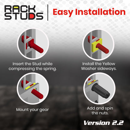 Rackstuds R20 Series II Rack Mount Screws - Server Rack Screws and Cage Nuts Replacement for Server Rack Rails 19" Square Punched Vertical Rail, Without Using Cage Nut tool - Red 2.22mm/0.086 20 Pack