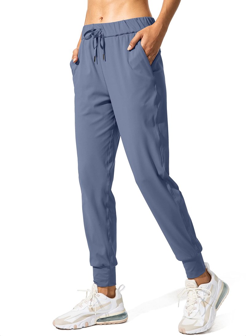 SANTINY Women's Joggers Pants Pockets Drawstring Running Sweatpants for Women Lounge Workout Jogging(Slate Blue_XL)