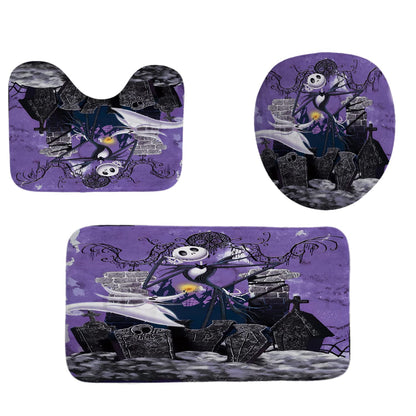 DDS-DUDES 4Pcs Christmas Shower Curtain Sets Kids Bathroom Halloween Decor with 12 Curtain Hooks for Bathroom, Waterproof 71 x 71 inch (D14)