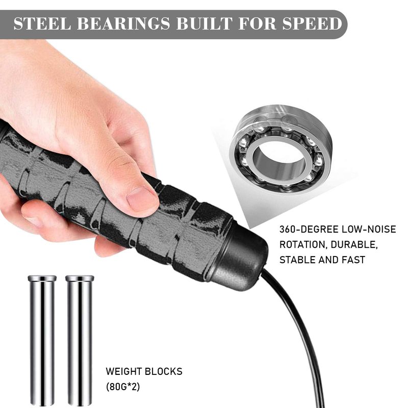 Redify Weighted Cordless Jump Rope for Fitness[Suitable for Different Ages and Levels] Ropeless Jump Rope for Boxing MMA WOD Training, BOD Rope Beachbody MBF,High Speed Rope Skipping for Narrow Space