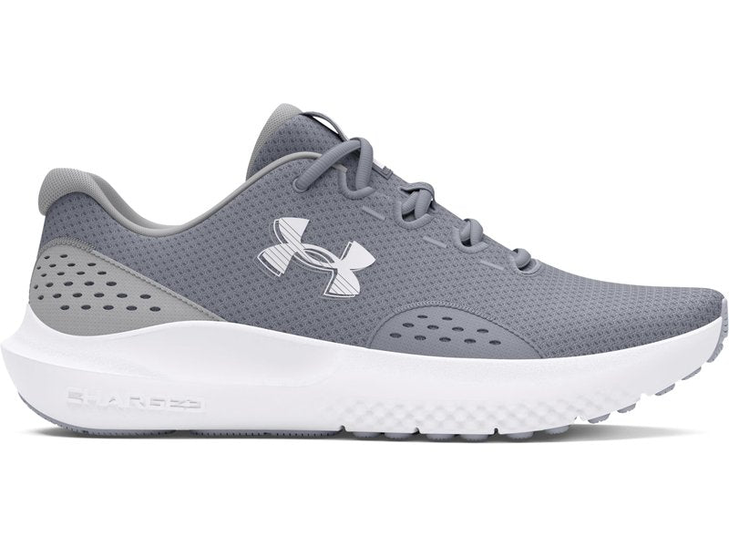 Under Armour Men's Charged Surge 4, (101) Steel/Mod Gray/White, 8.5, US
