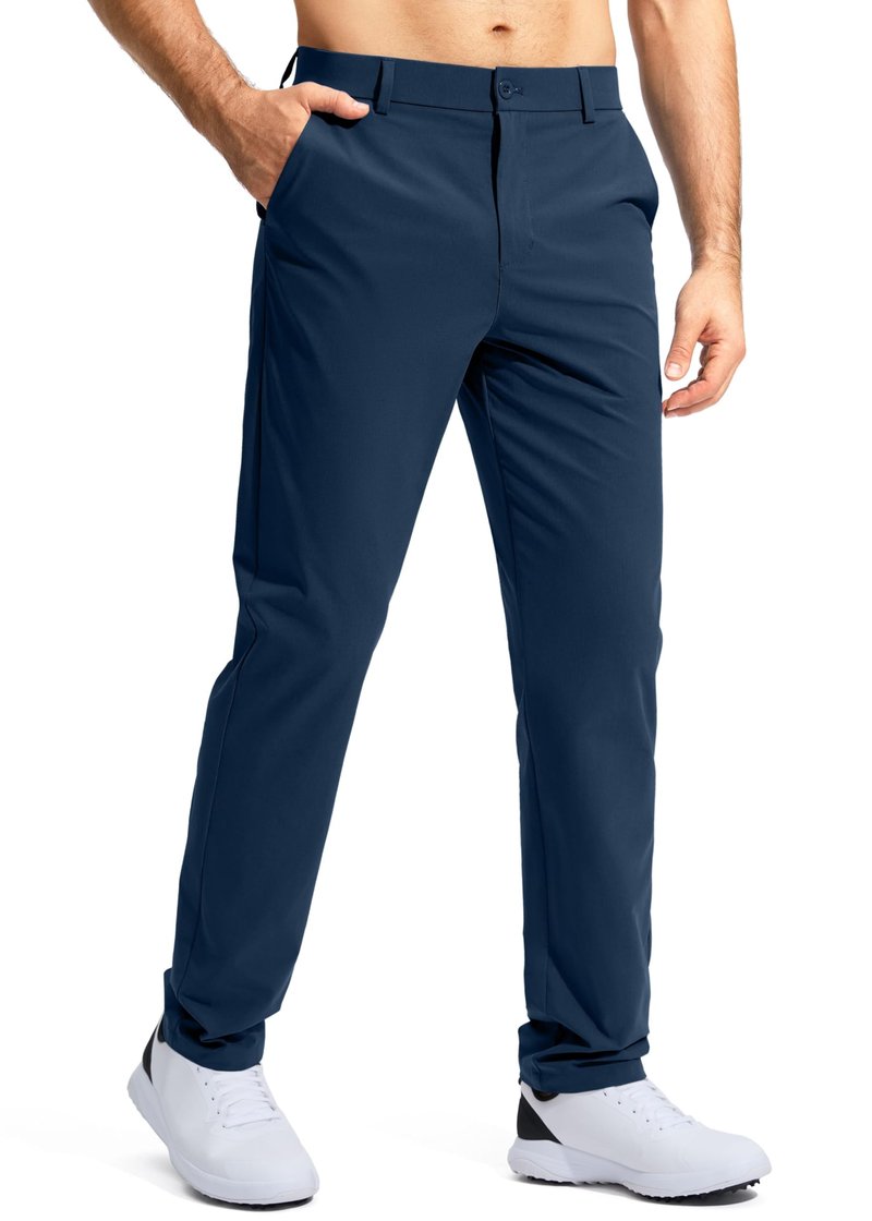 Pudolla Golf Pants for Men Stretch Dress Pants Mens Work Pants 34 Lightweight Quick Dry Casual Slacks Trousers with Pockets(Navy 32Wx34L)