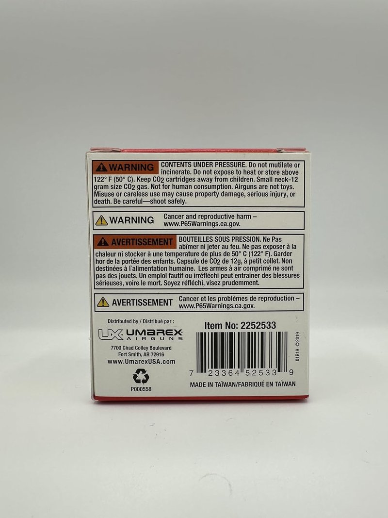High-Grade CO2 Cartridges for Pellet Guns - 12-Pack, Reliable Performance