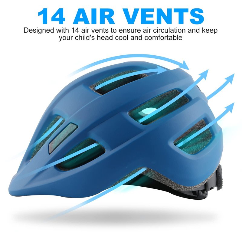 Kids Bike Helmet for Ages 1-8 Years, Adjustable Toddler Boys and Girls Helmets, Lightweight Child Infant Bicycle Cycling Scooter Sports Helmet XS, 48-50cm, Navy Blue