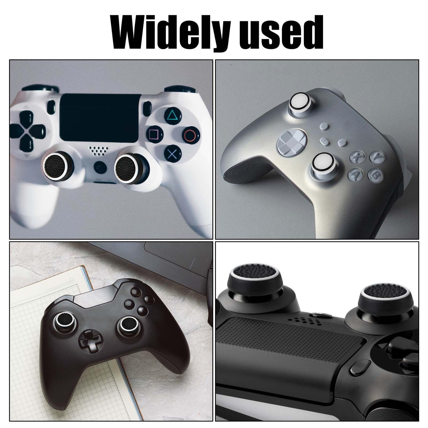 4pcs Thumb Grips, Full Protection Anti-Slip Anti-Scratch Anti-Fingerprint Protective Cover Thumb Joystick Cap Compatible with PS5 PS4 Xbox Series X/S Xbox One Switch Pro Controller