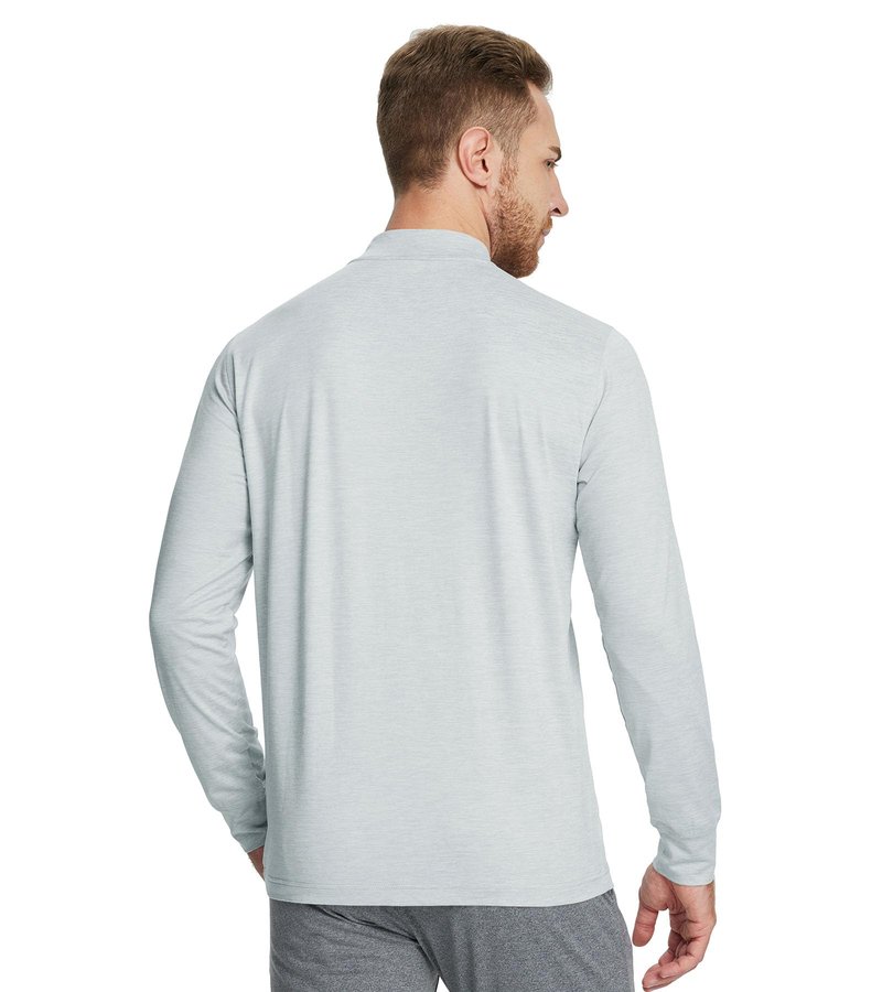 M MAELREG Long Sleeve T Shirts Men Basic Mock Neck Undershirt Shirt Pullover Tops Thermal Turtleneck Sweater Men Light Grey Heather