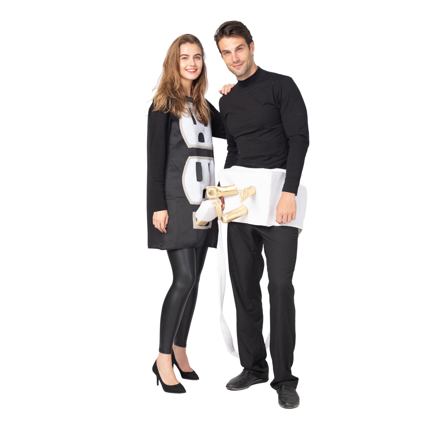 Spooktacular Creations Plug and Socket Halloween Costume Adult, Plug and Outlet Couples USB Costume for Halloween Cosplay Party (X-Large)
