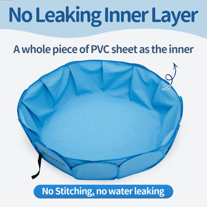 Alvantor Pet Swimming Pool Dog Bathing Tub Kiddie Pools Cat Puppy Shower Spa Foldable Portable Indoor Outdoor Pond Ball Pit 42" x12" Patent Pending