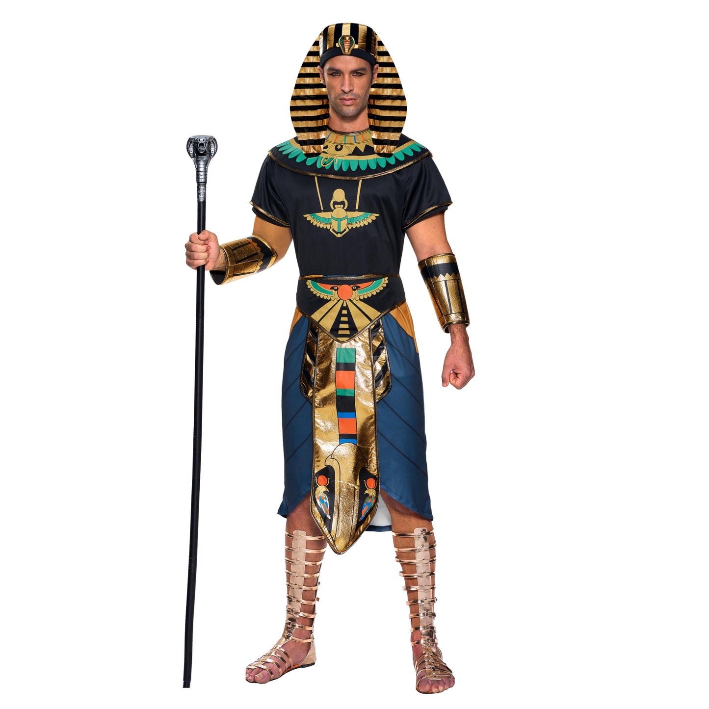 Spooktacular Creations Halloween Egyptian Pharaoh Costume Men, Adult Pharaoh Halloween Costume for Men Role-Playing Cosplay (Large)