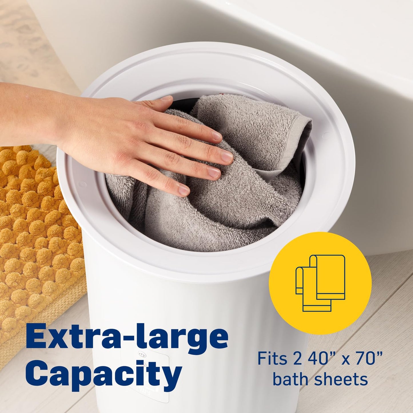 Live Fine Towel Warmer | Bucket Style Luxury Heater with LED Display, Adjustable Timer, Auto Shut-Off | Fits 40” x 70” Oversized Towel - Height 21.25 Inches and 12.9 Inches Wide