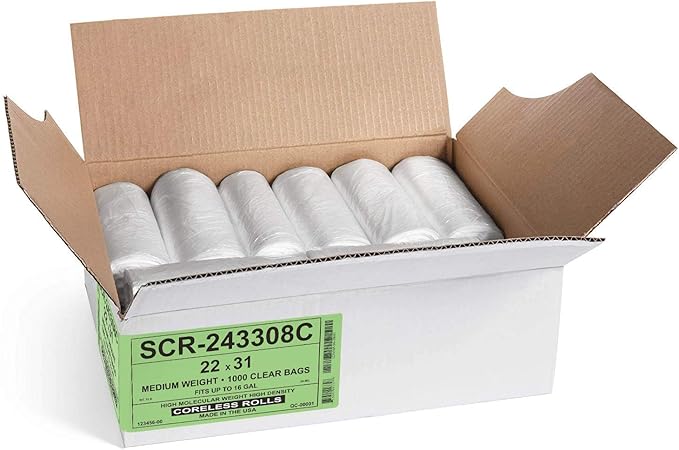 Aluf Plastics SCR-243308C 12-16 Gallon Trash Bags