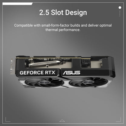 ASUS Dual GeForce RTX 5060 8GB GDDR7 OC Edition (PCIe 5.0, 8GB GDDR7, DLSS 4, HDMI 2.1b, DisplayPort 2.1b, 2.5-slot design, Axial-tech fan design, 0dB technology)