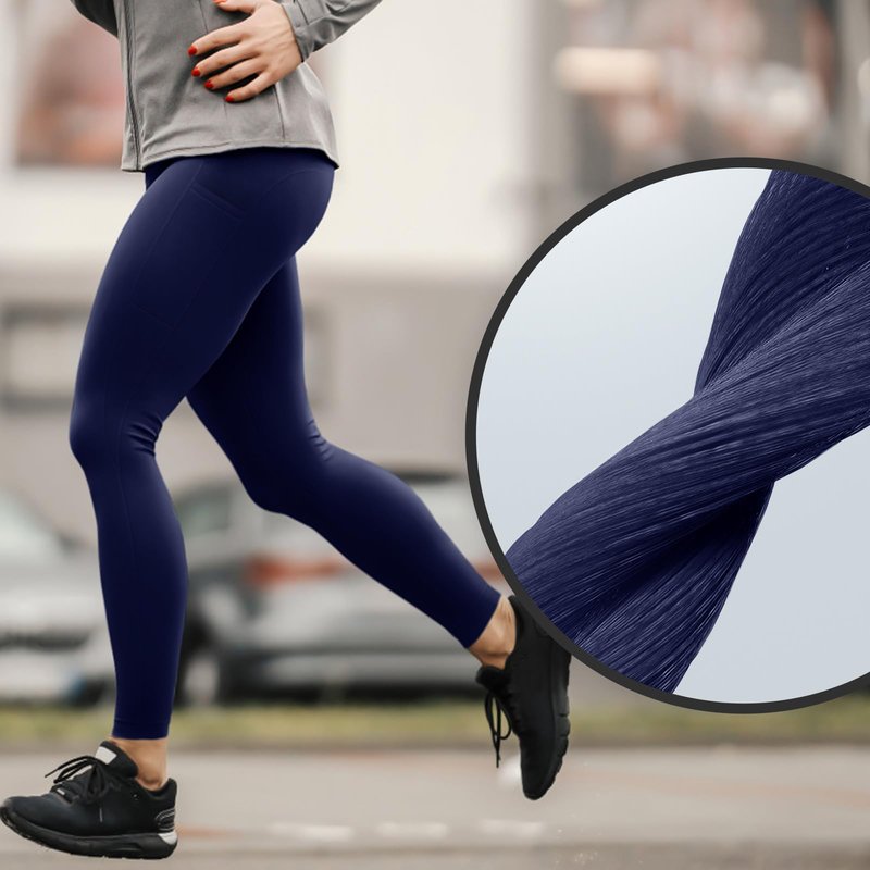 RONLIMO High Waisted Capri Leggings for Women, Upgraded Capri Buttery Soft Yoga Pants for Workout Running Tummy Control, Seamless Yoga Leggings with Pockets, Workout Leggings for Women, Blue, S
