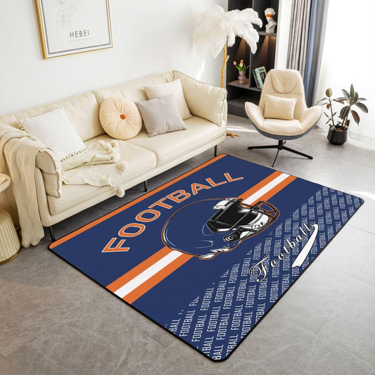 Feelyou Football Area Rug 5x7 Polyester Living Room Rugs for Bedroom Football City Decor Carpet Sports Games Indoor Floor Mat Soft Non-Slip