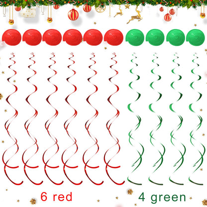 30 Pieces Christmas Hanging Swirls Decorations Gnomes Hanging Swirl, Xmas Holiday Birthday Party Decoration for Christmas Home Party Outdoor Indoor Decor Holiday Presents Baby Shower Supplies