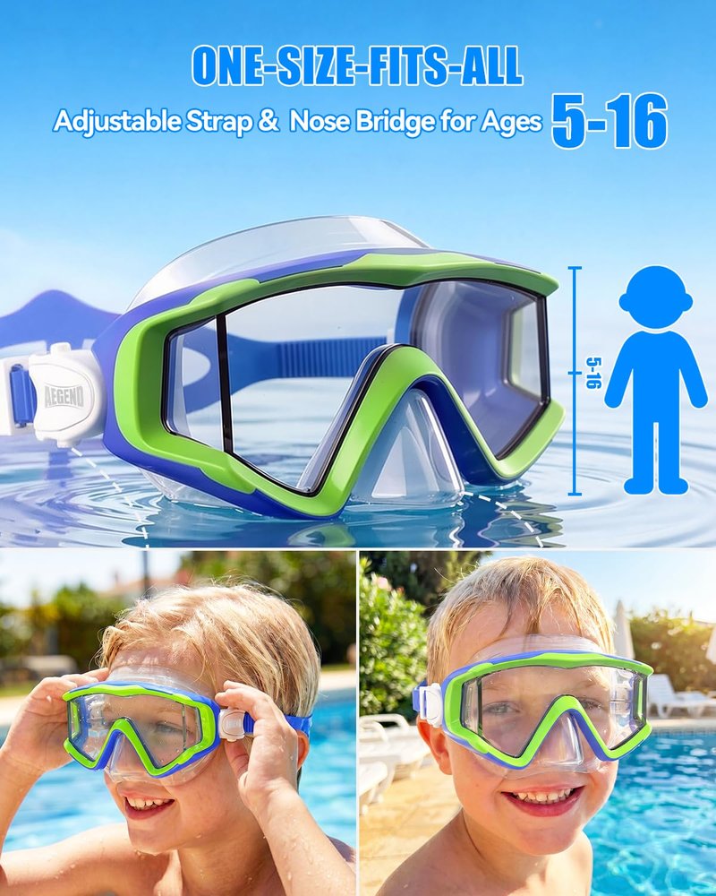 Aegend Swim Goggles for Adults Kids - 220°Wide View Anti-Fog Goggles with Mesh Bag for Indoor Outdoor Pool Beach Swimmming